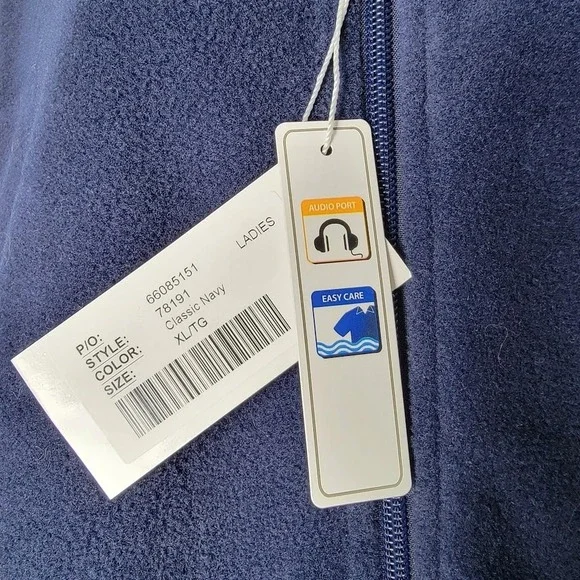 Core 365 Women's Fleece Vest XL Navy Full Zip Sleeveless Chimerix Logo NWT - Picture 2 of 9